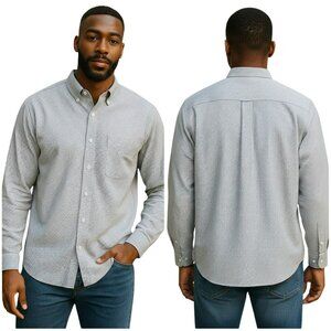 Elliot Mulryan Gingham Stretch Button Down Shirt XL Blue White Classic Preppy